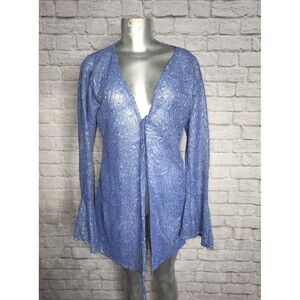 Exotic Dancewear Shimmer Handmade Blue Robe Size Medium